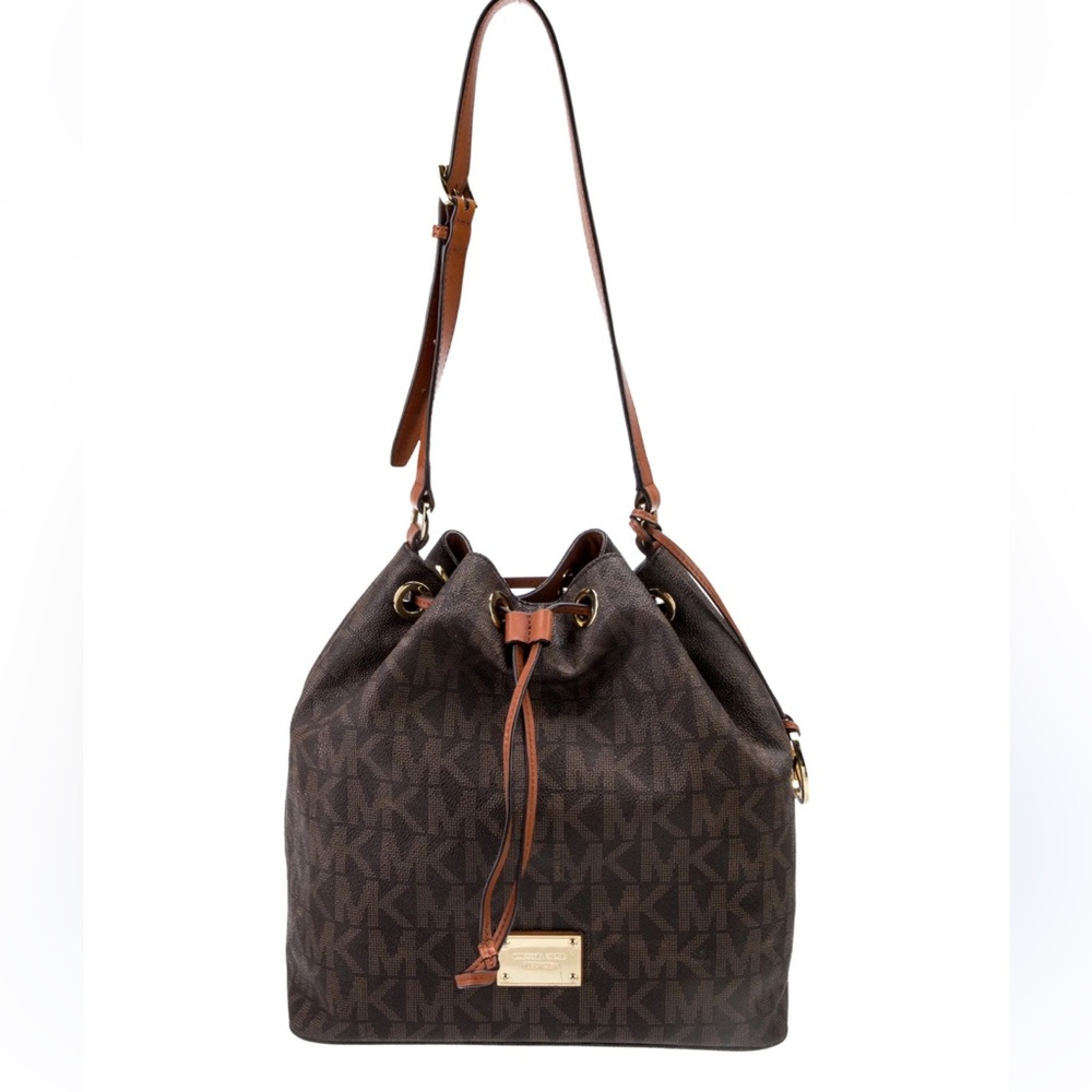 MICHAEL MICHAEL KORS Avery Medium Signature Logo Bucket Drawstring Messenger Bag